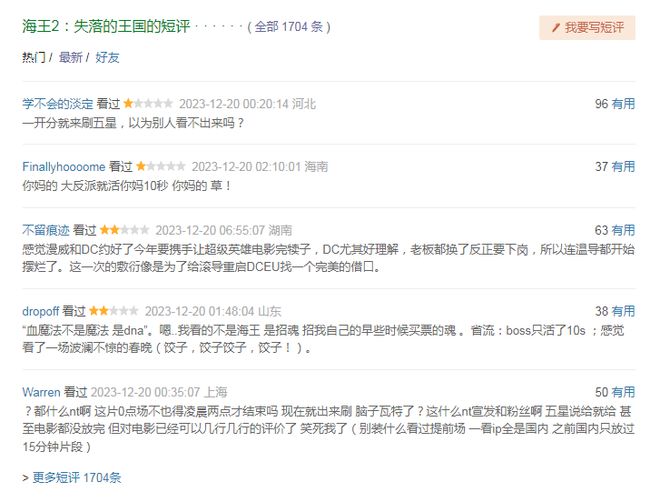 《海王2》口碑出炉观众指控片方刷好评影评人放言票房亿博电竞 亿博官网跳水(图2)